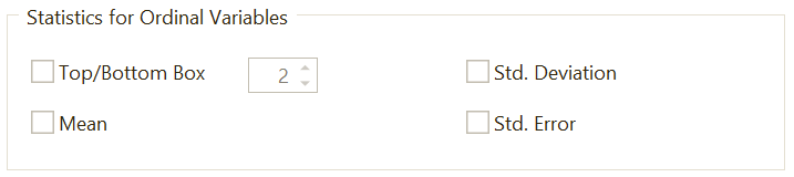 Options for Ordinal variables